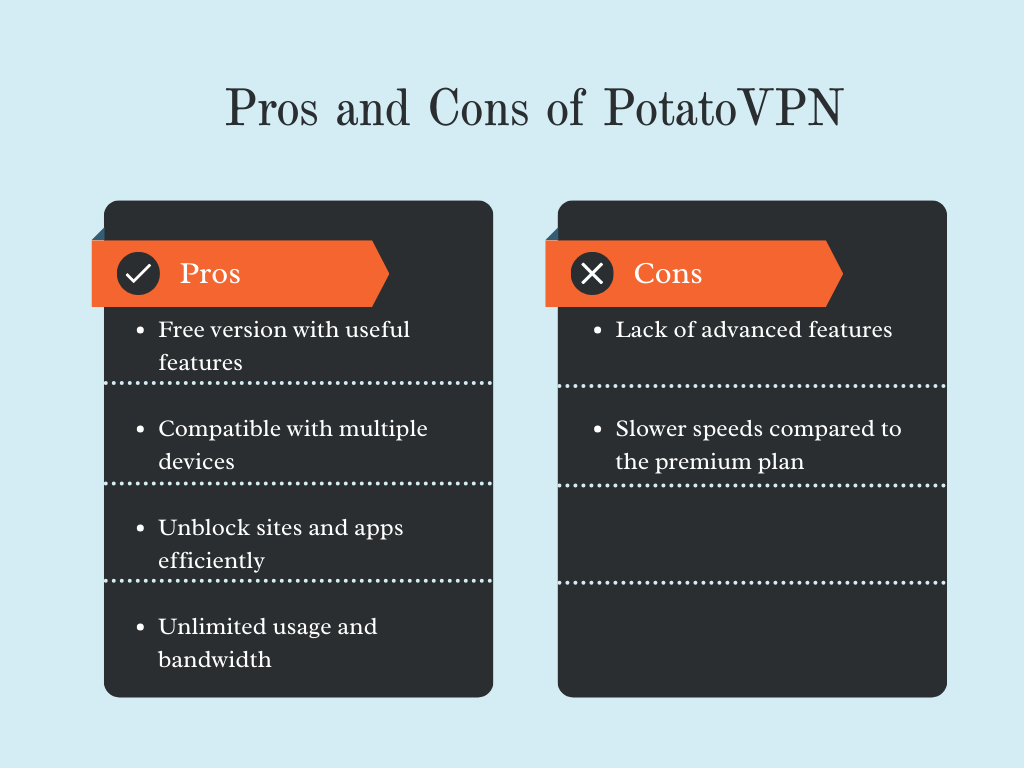 pros and cons of potato vpn